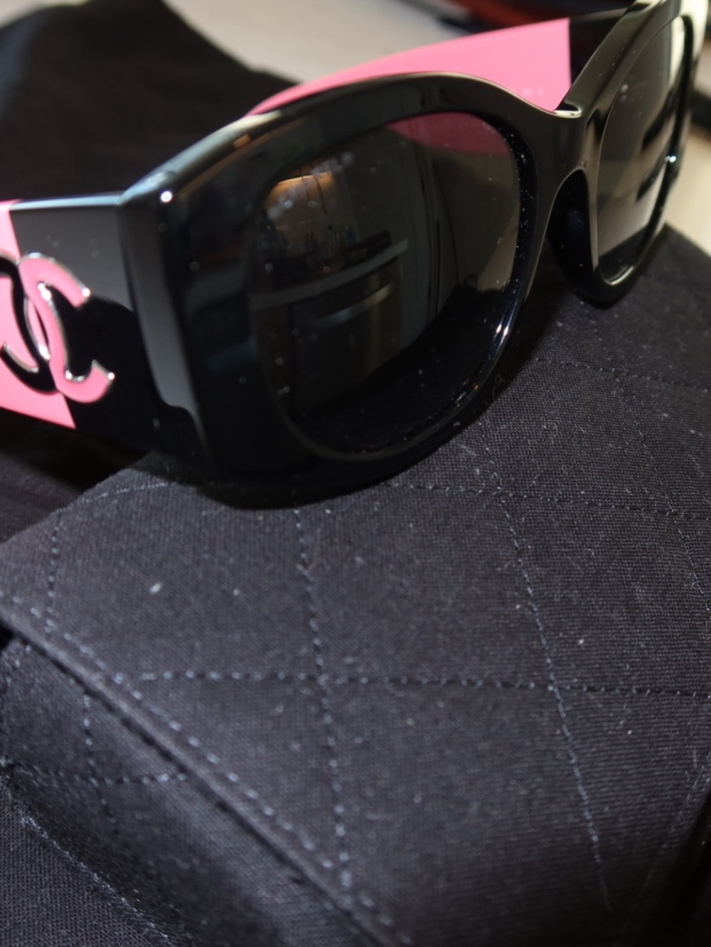 Chanel Black & Pink Cateye Sunglasses